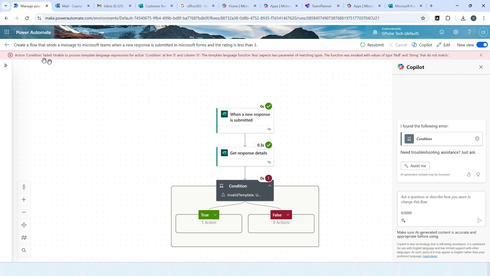 Co-Pilot demo flow creation - Condition Mismatch