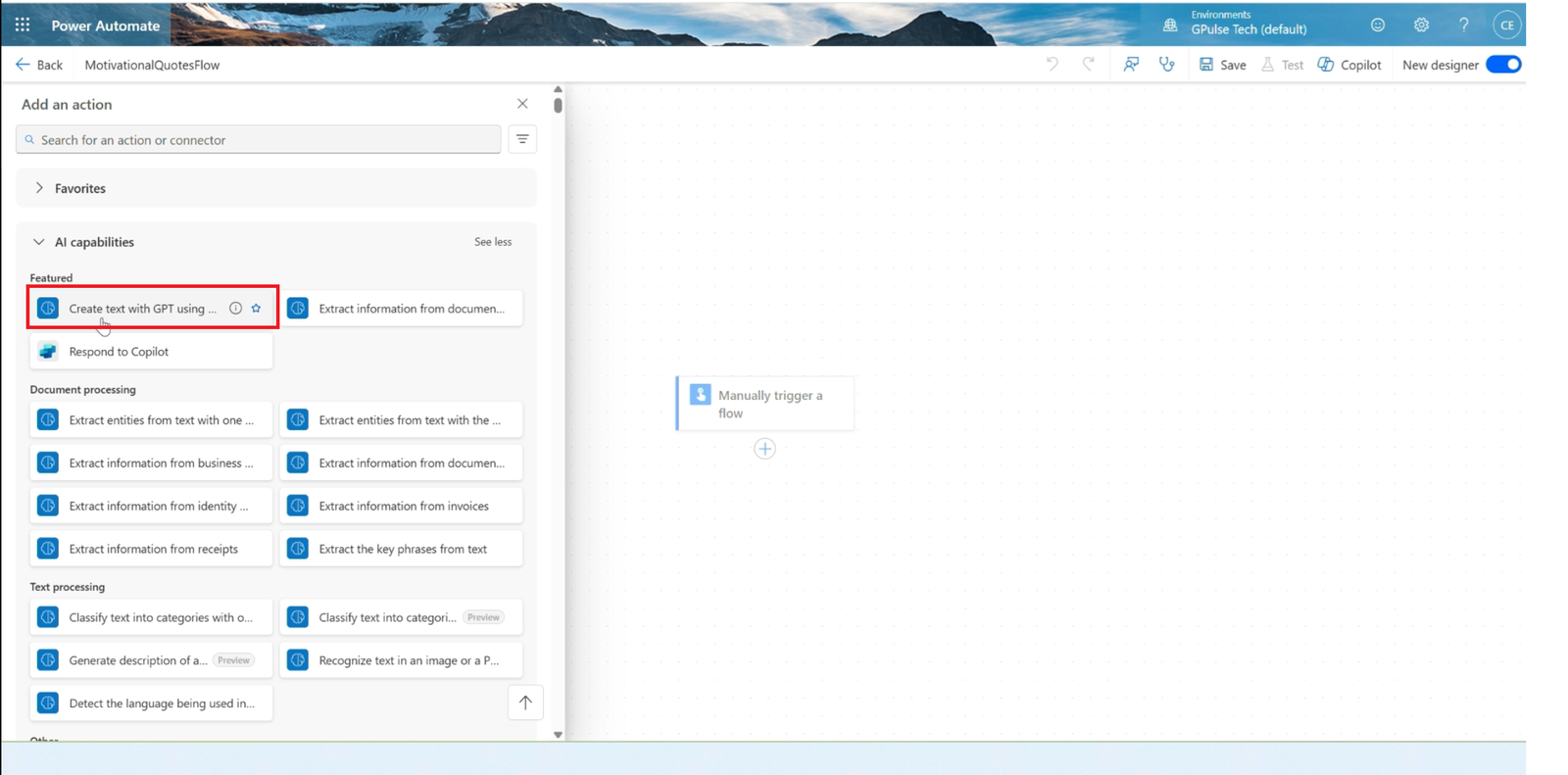 How to connect chat gpt with power automate