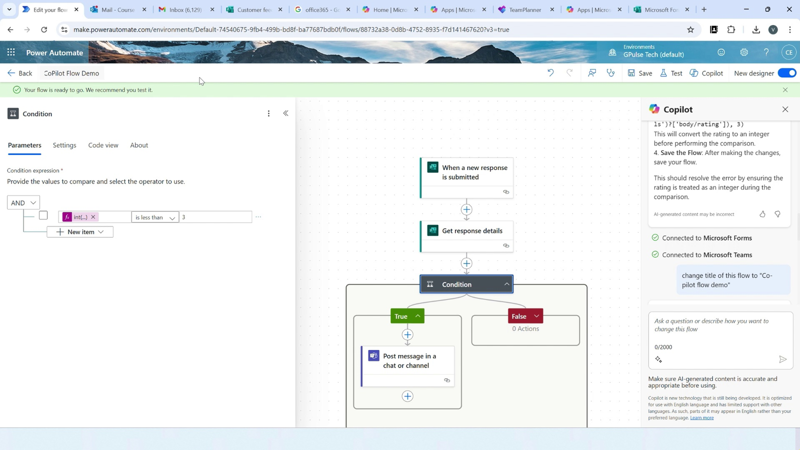 Power Automate Co-Pilot 
