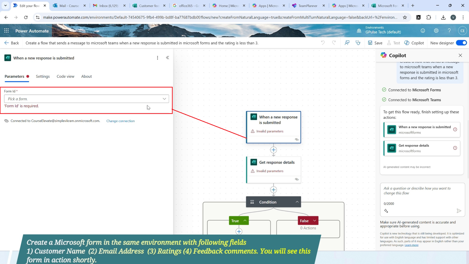 Power Automate Co-Pilot demo flow creation