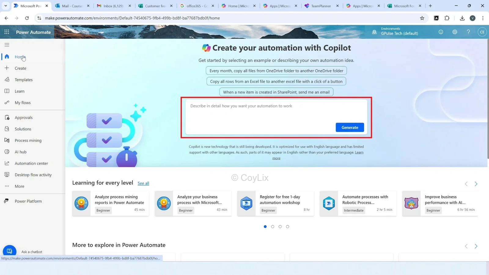 Build Power Automate flow using Co-Pilot by CoyLix