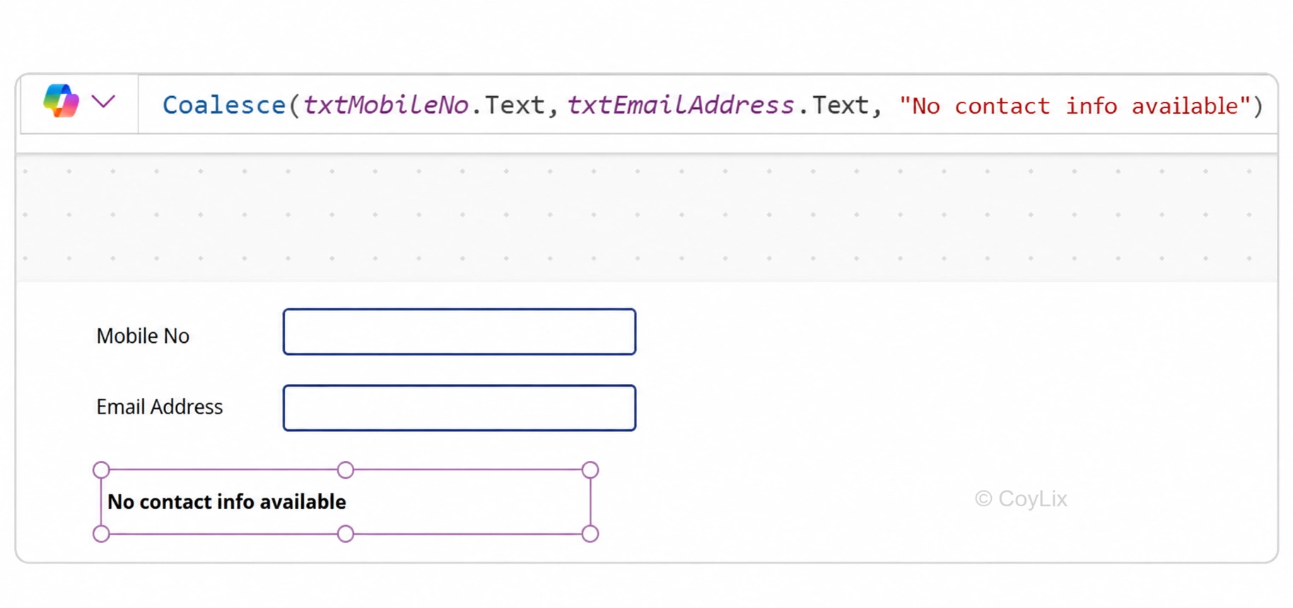 Coalesce function in Power Apps  by CoyLix