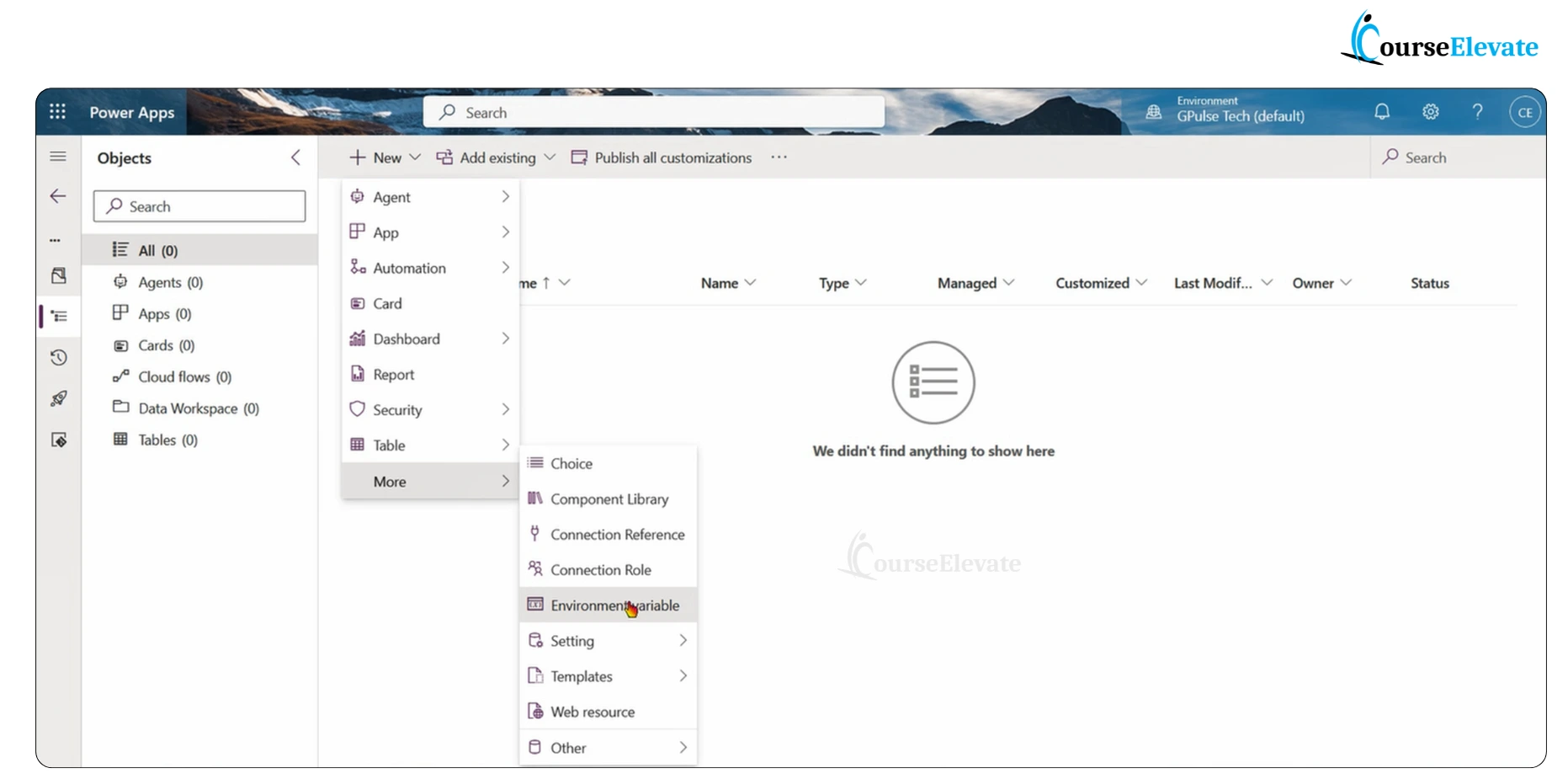 Creating environment variable in Power Apps solution