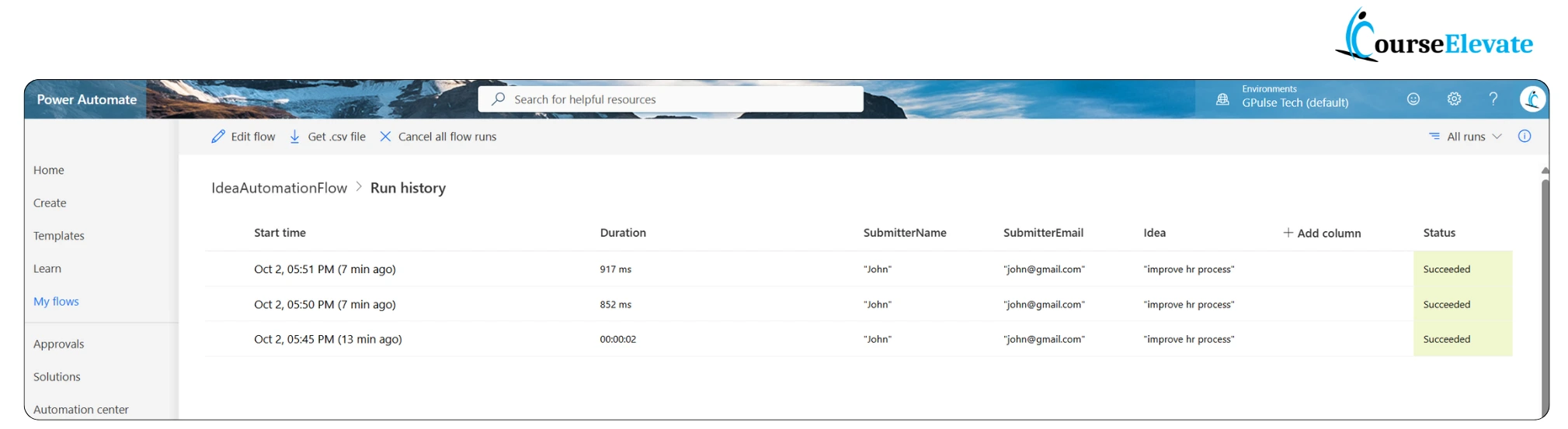 Power Automate Interview Questions-flow-run-History