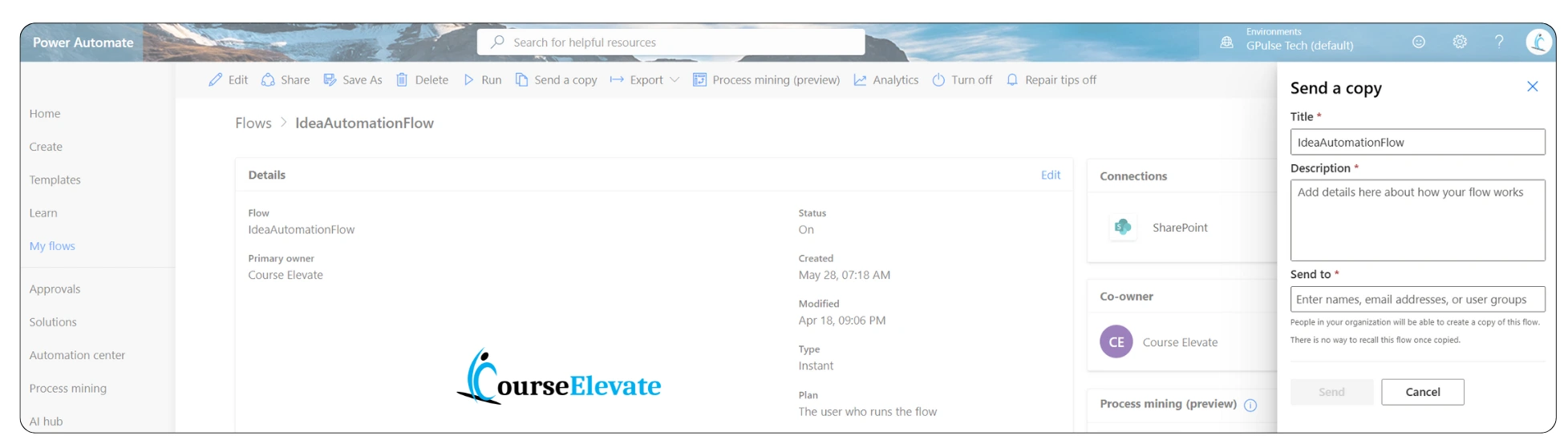 Send a Power Automate copy - CourseElevate