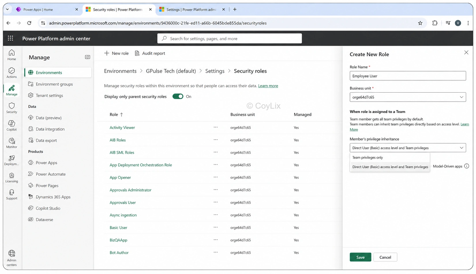 Create New Security Roles by CoyLix