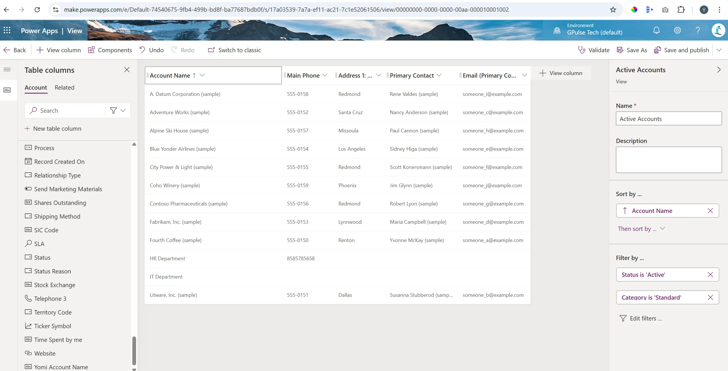 Model-Driven Apps performance optimization and ALM interview questions add column filter category