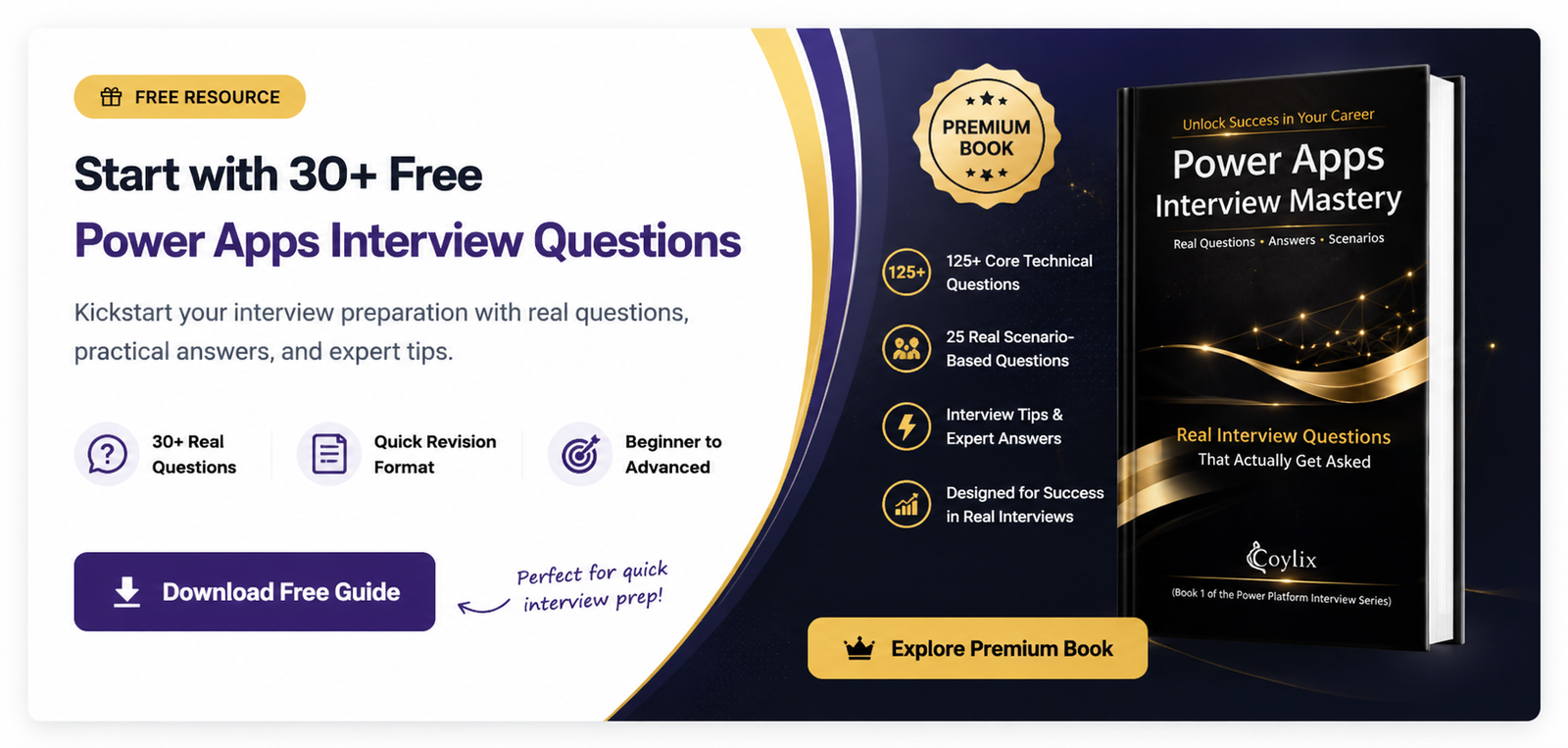 Free Power apps Interview Ebook - Course Elevate