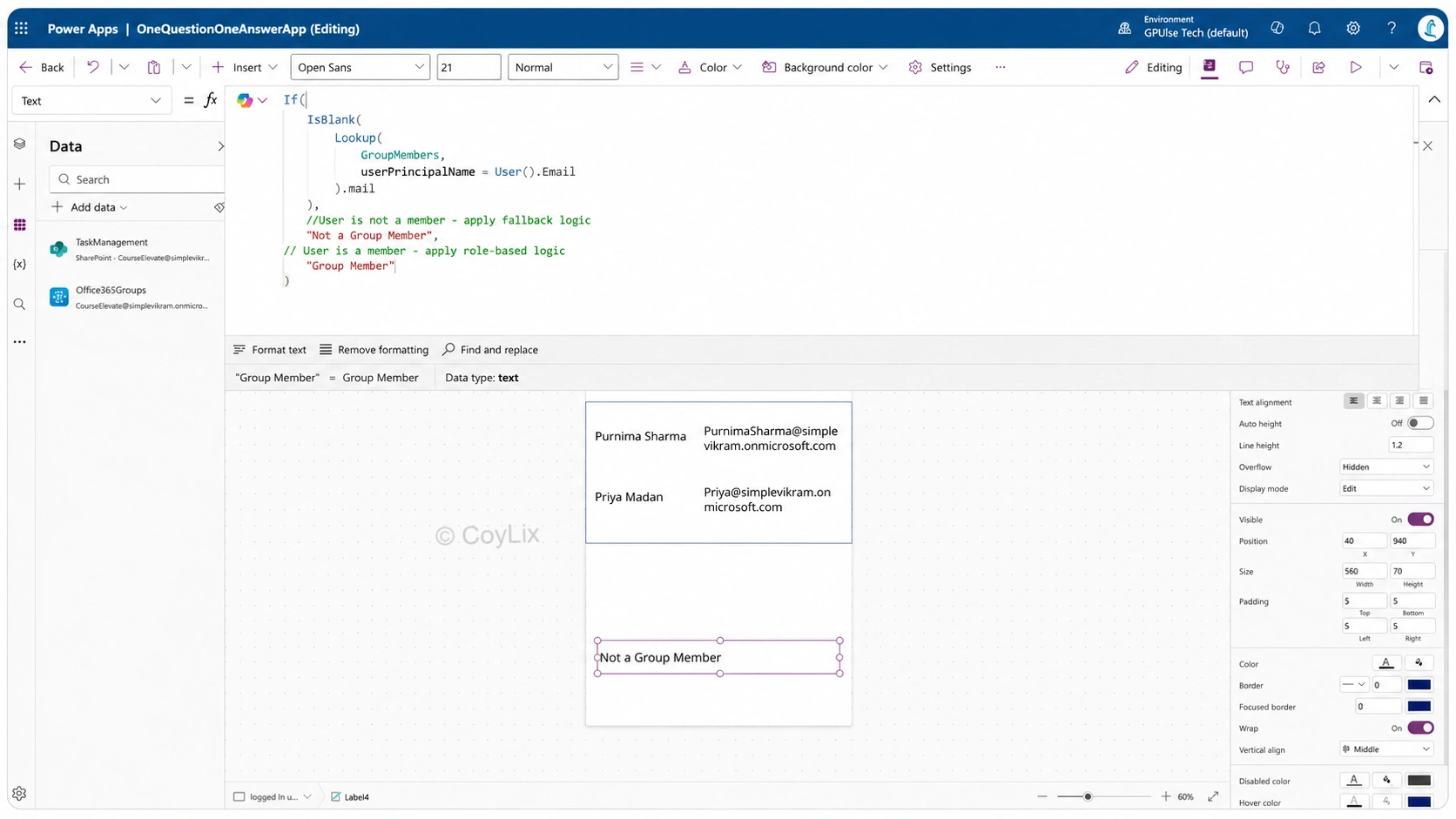 role-based security in Power Apps by CoyLix