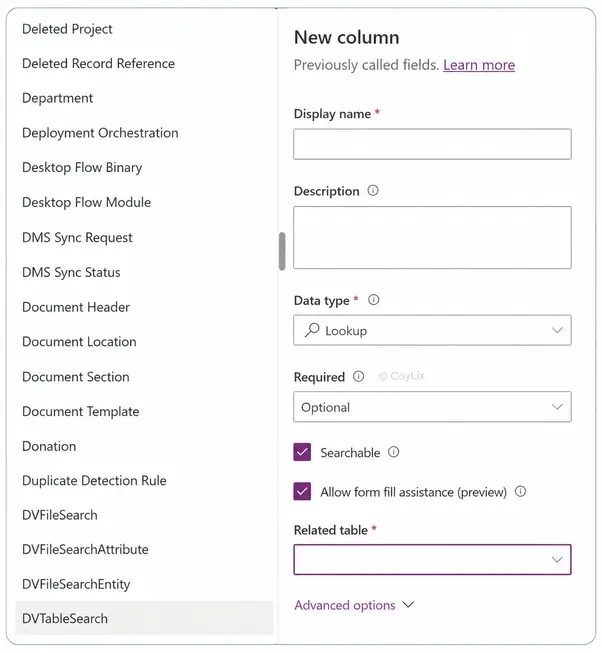Lookup Columns in Data Verse by CoyLix